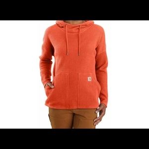 Carhartt hooded long sleeve sweatshirt. Coral. Small